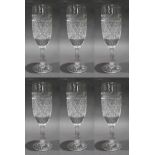 Set of 6 Tudor Crystal Holbein Flutes