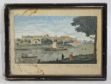 A View of the Royal Palace of Windsor 18th c. Coloured Mezzotint