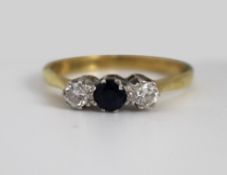 Sapphire & Diamond 18ct Gold Ring