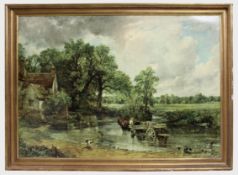 Large Constable The Hay Wain Print Set in Gilt Frame