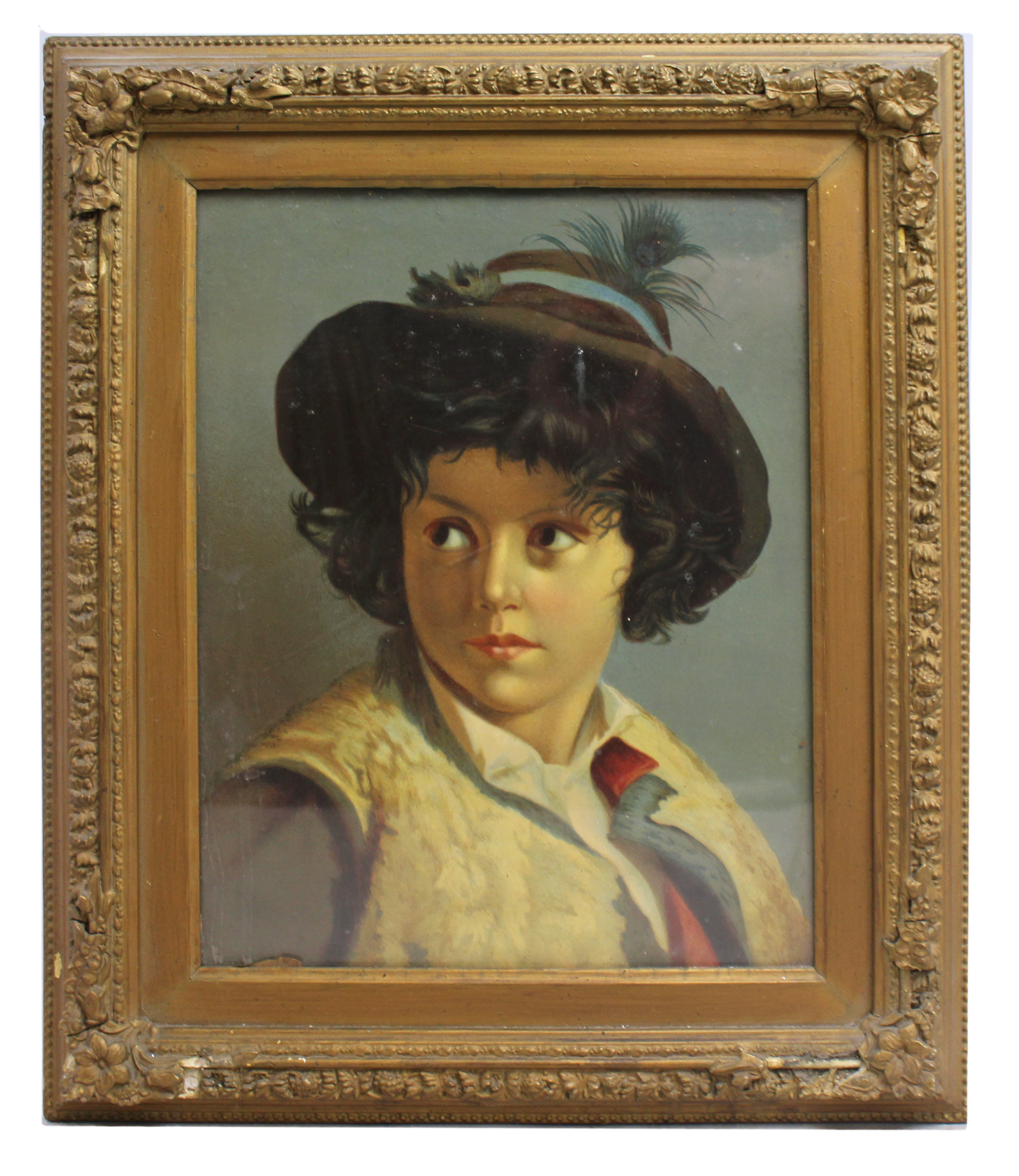 Pair of Victorian Oleograph Portraits Set in Gilt Frames - Image 4 of 5