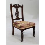 Edwardian Mahogany Nursing Chair with Upholstered Seat