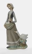 Lladro Girl with Geese Figurine