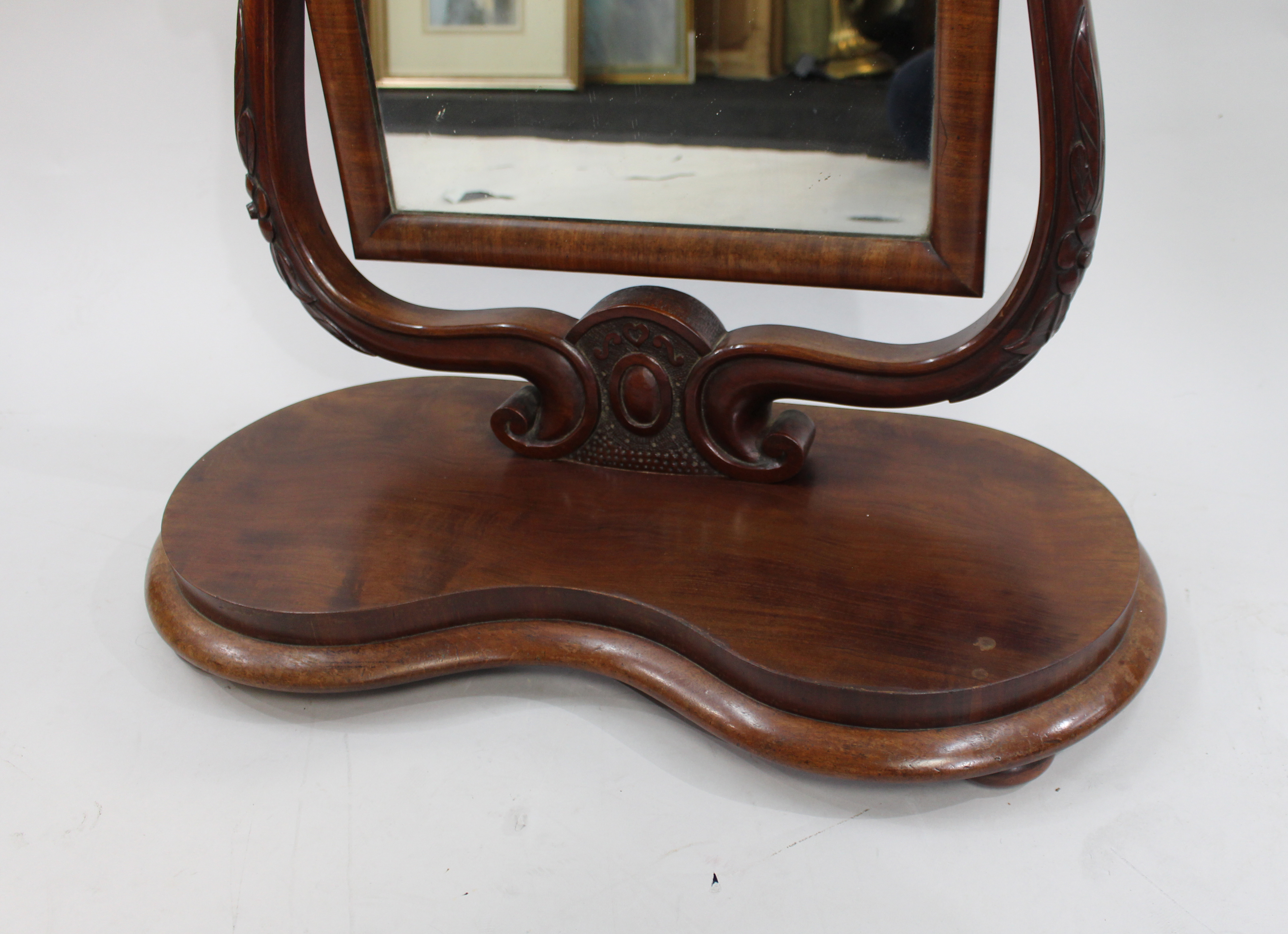 Victorian Mahogany Harp Shaped Vanity Mirror - Image 5 of 6