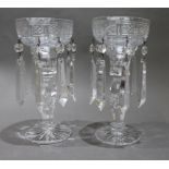 Pair of Cut Glass Crystal Lustres