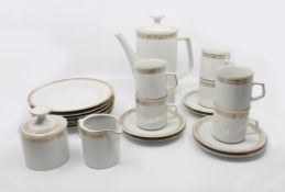 23 Piece Wintering Bavaria White & Gold Porcelain Coffee Service