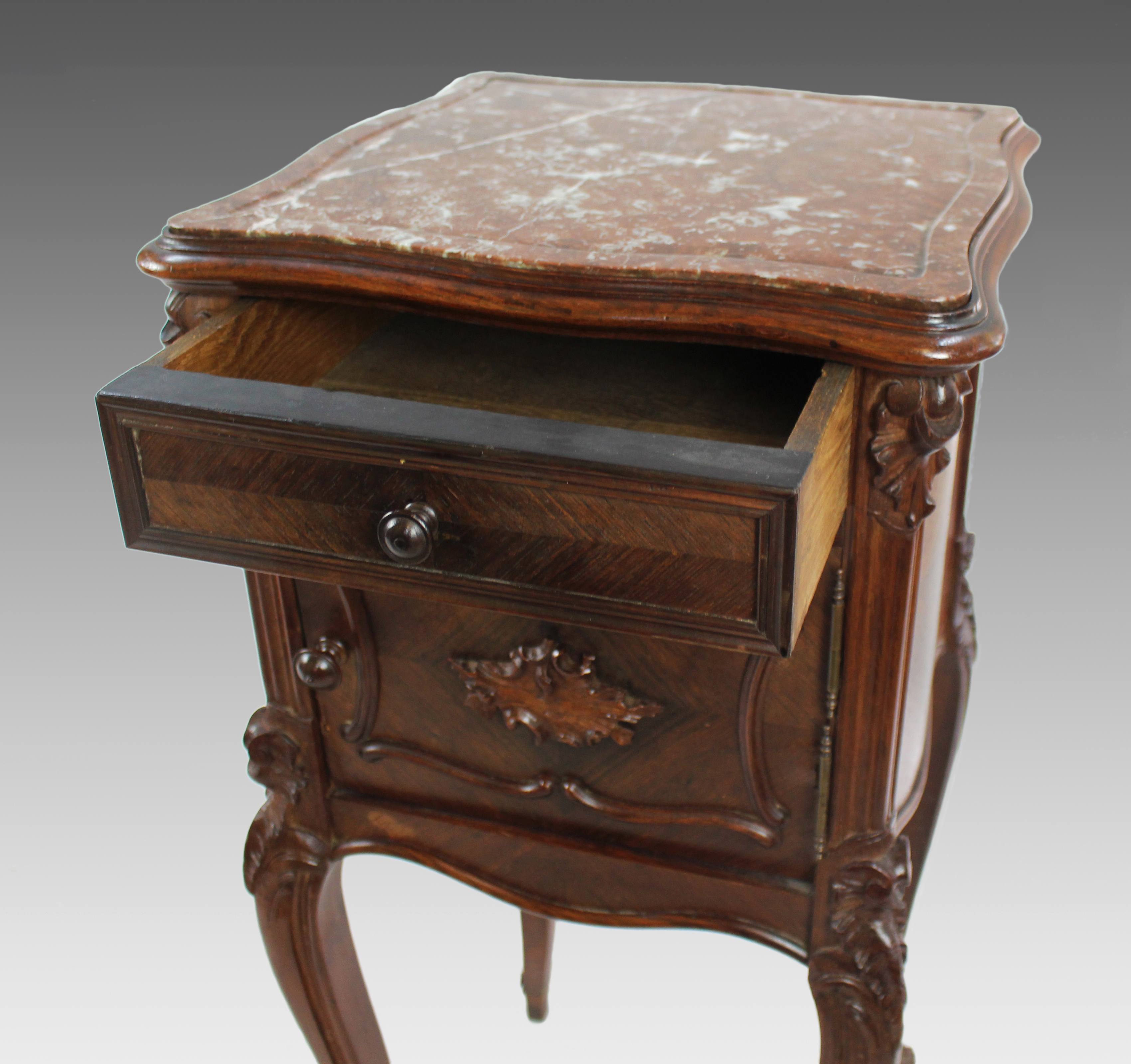 19th c. French Marble Topped Pot Cupboard - Image 6 of 7