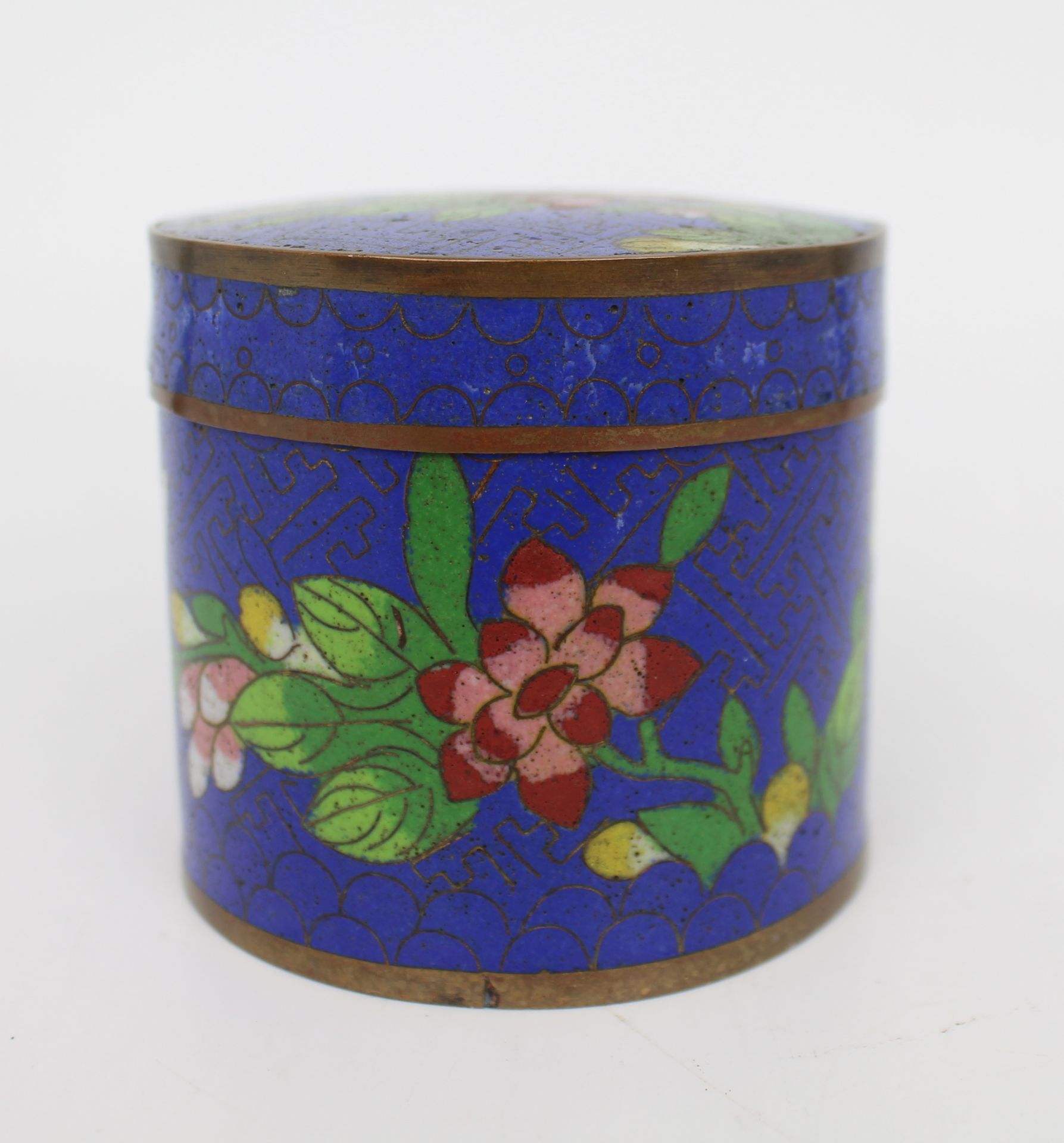 Antique Chinese Cloisonne Enamel Lidded Box