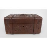 Edwardian Carved Black Forest Oak Box