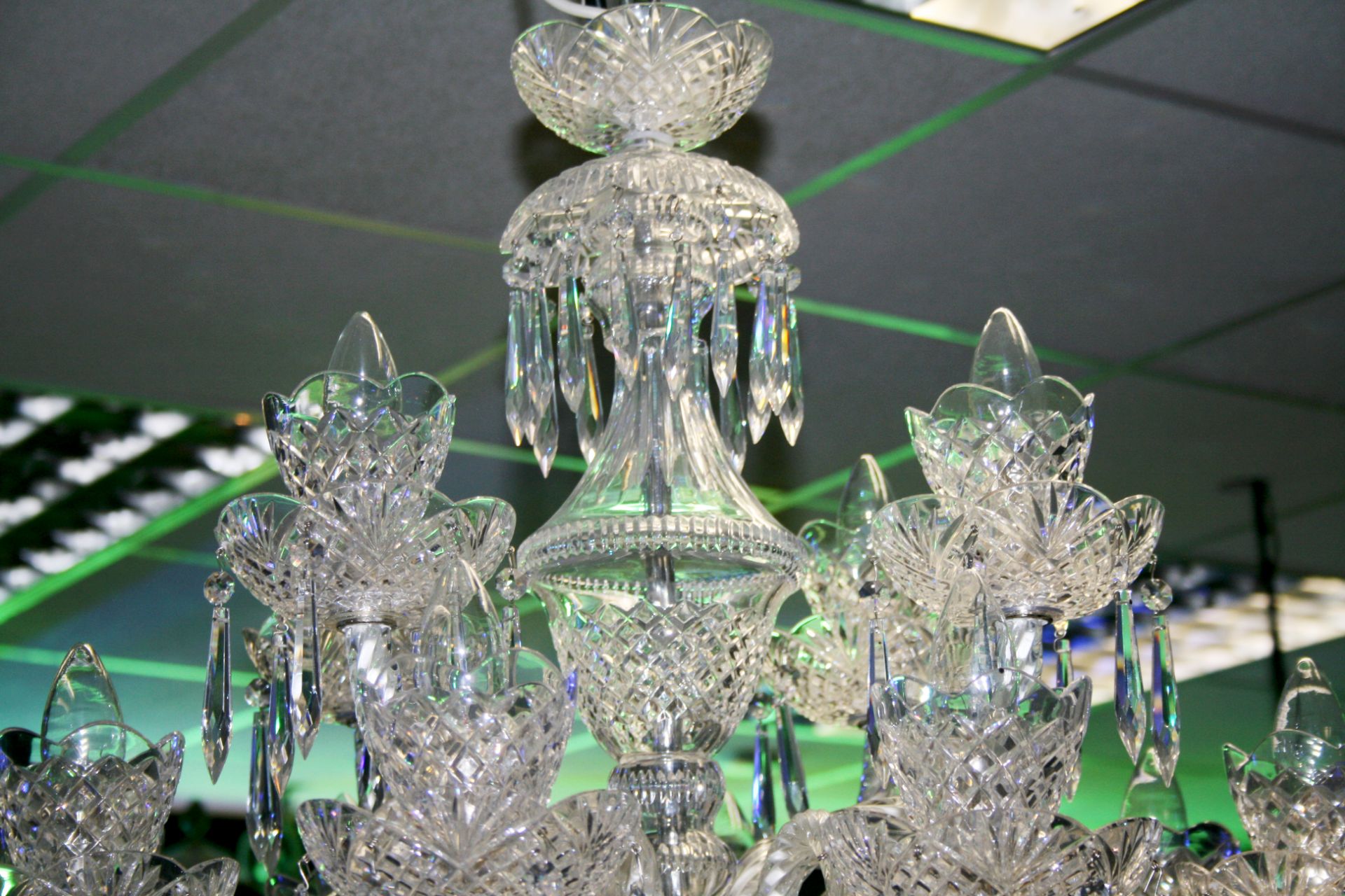 Cut Glass 12 Arm Waterford Crystal Chandelier - Image 4 of 14