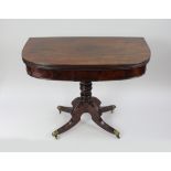 Regency Flame Mahogany Fold Over Top Tea Table