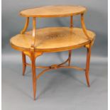 Elegant Inlaid Satinwood Étagère Two Tier Table c.1890