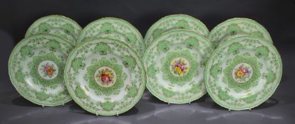 Set of 8 Hand Decorated Royal Worcester Cabinet Plates 1933