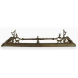 Ornate Victorian Brass Fire Fender with Rests