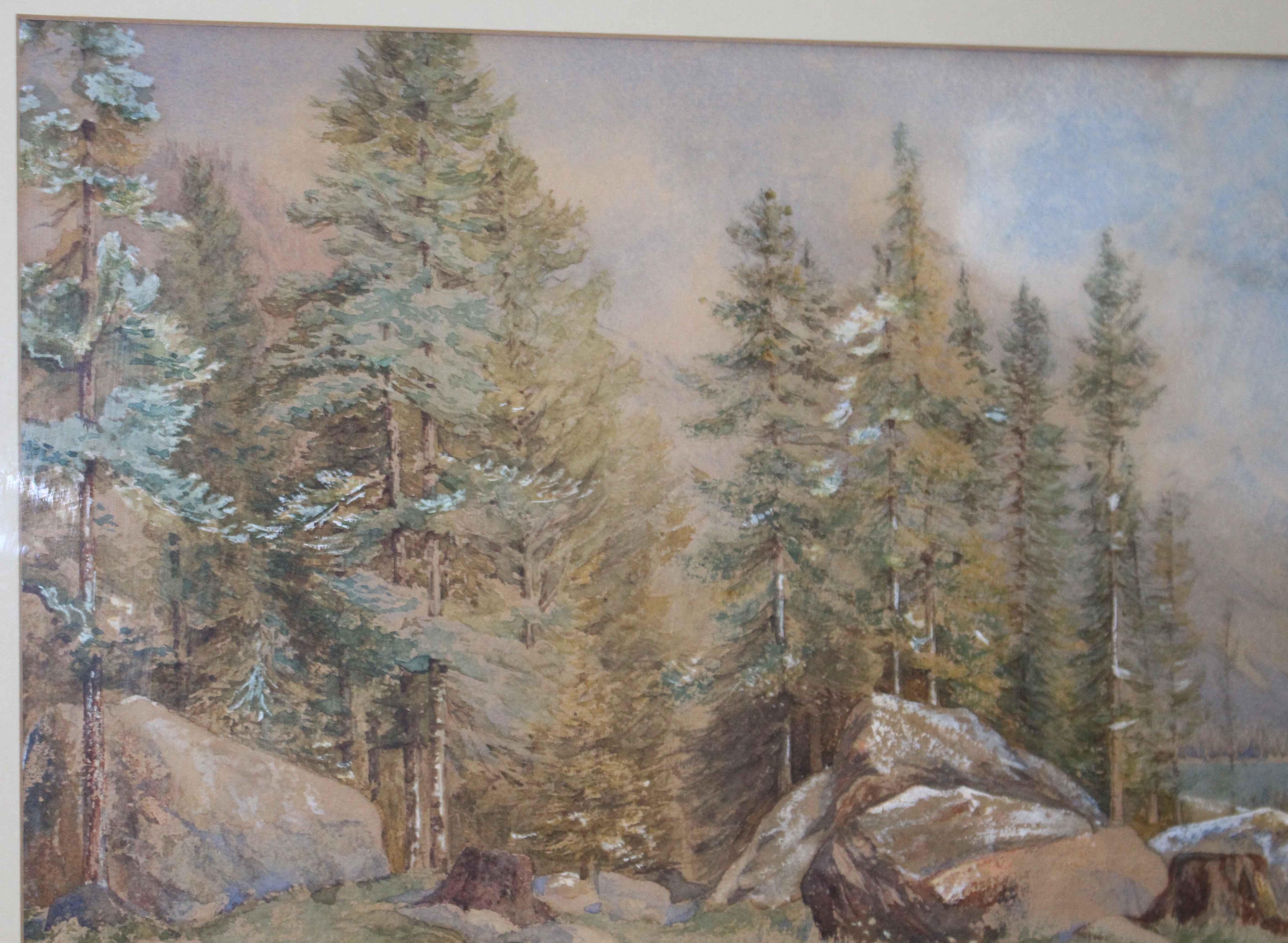 19th c. North American Landscape Watercolour - Image 3 of 7