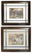 Pair of Large Creazioni Artistiche Relief Silver Artworks Framed