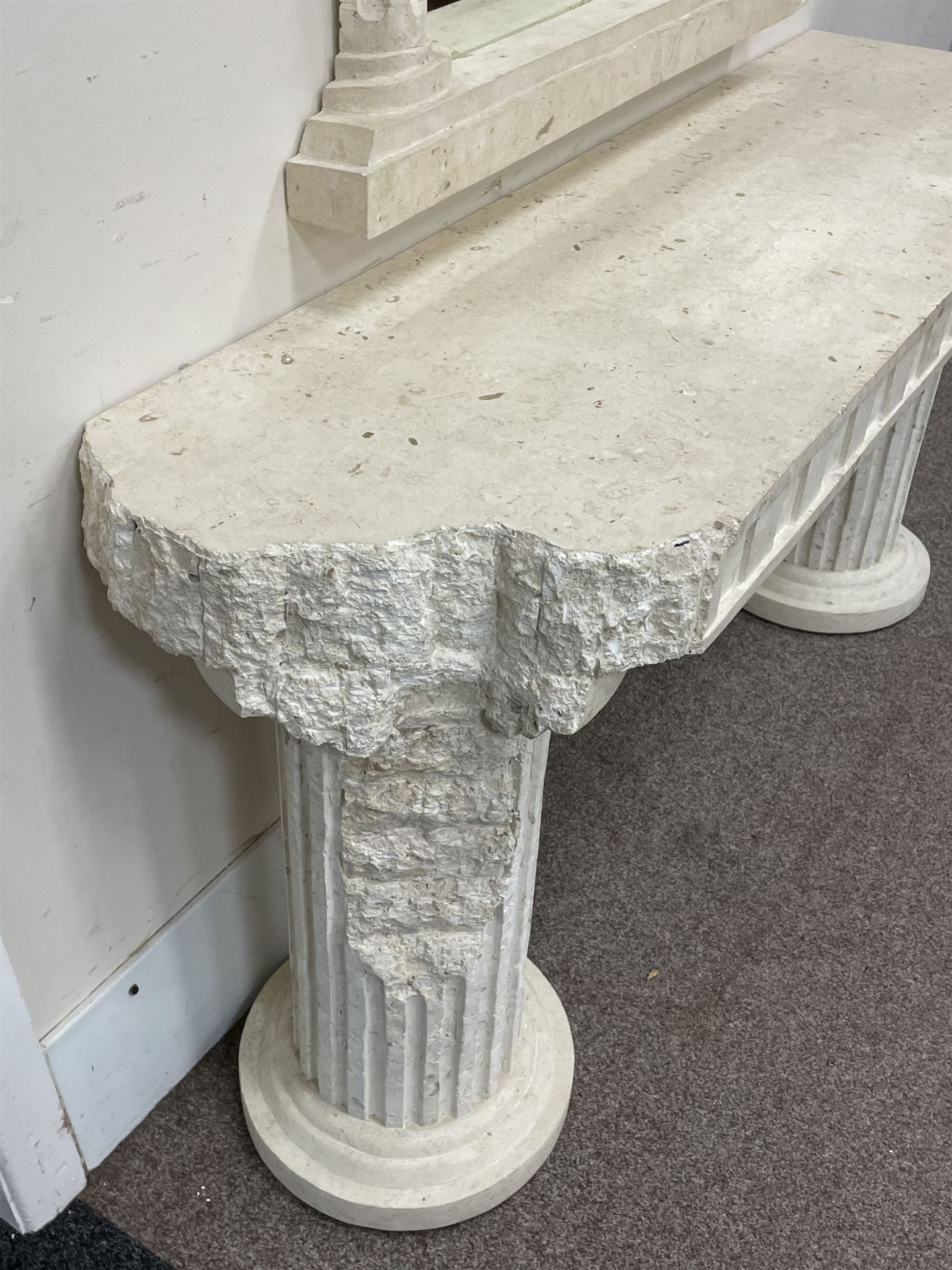 Cast Classical Architectural Stone Effect Console Table & Mirror - Image 3 of 8