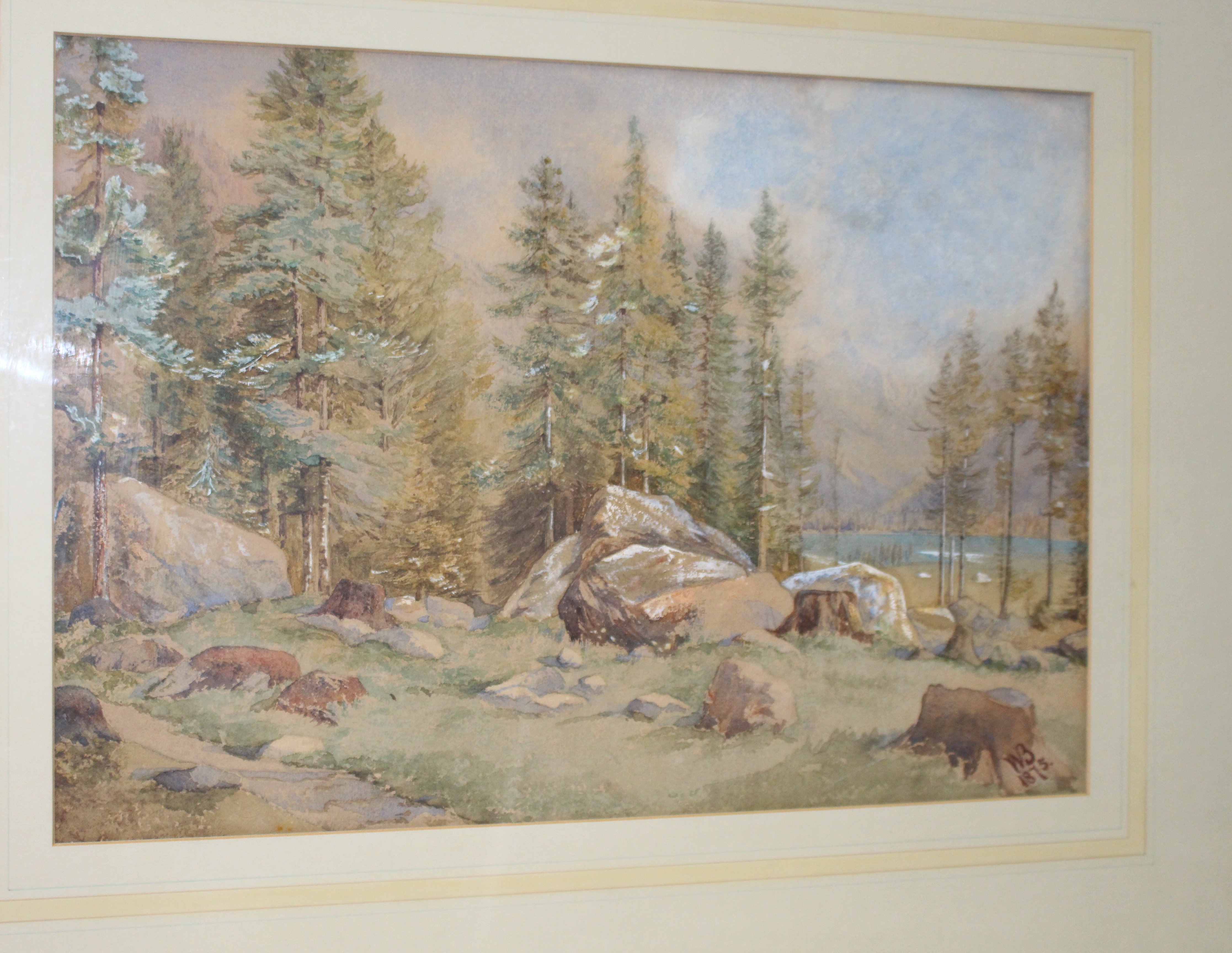 19th c. North American Landscape Watercolour - Image 2 of 7