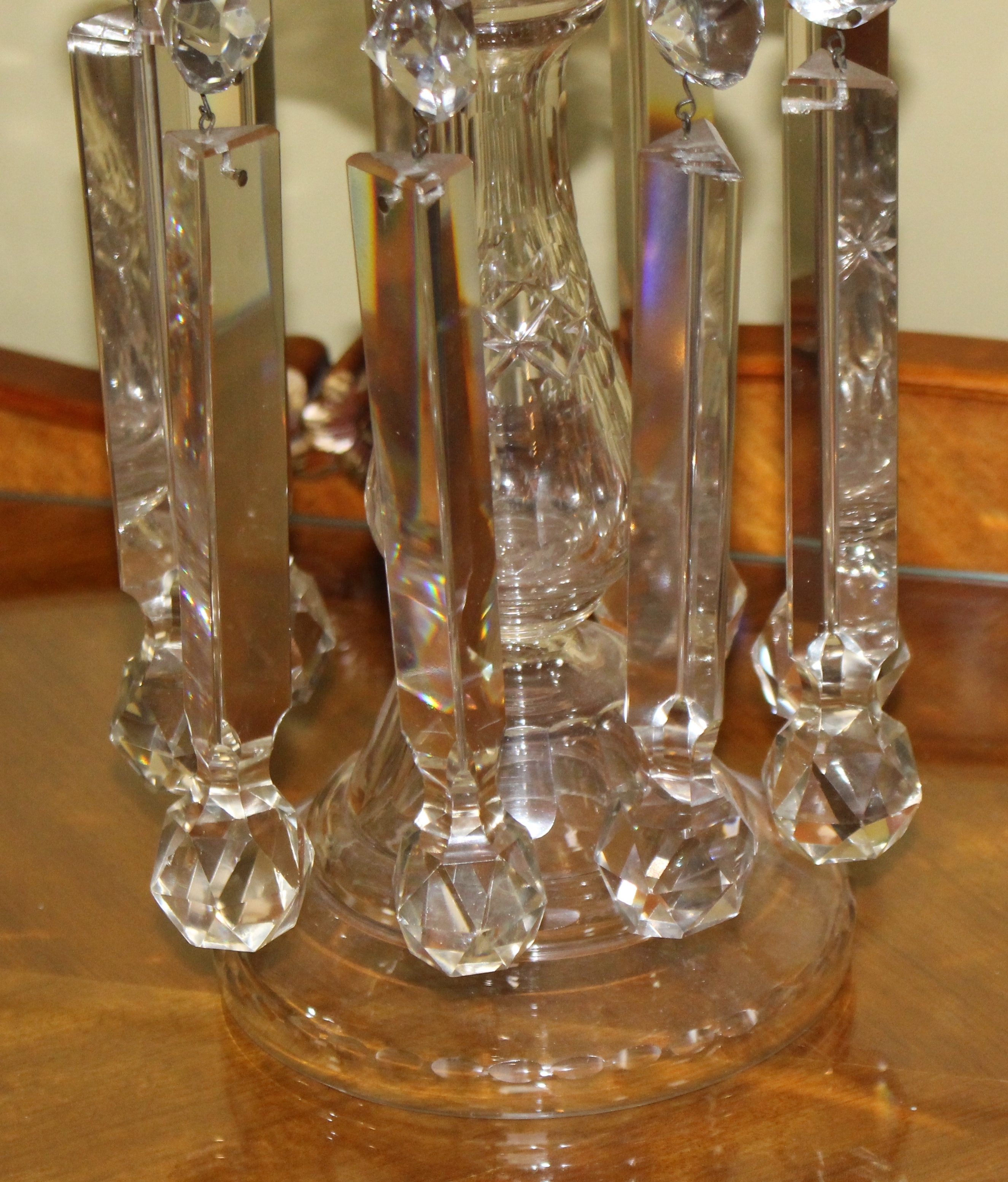 Pair of Heavy Georgian Cut Glass Lustres - Image 8 of 8