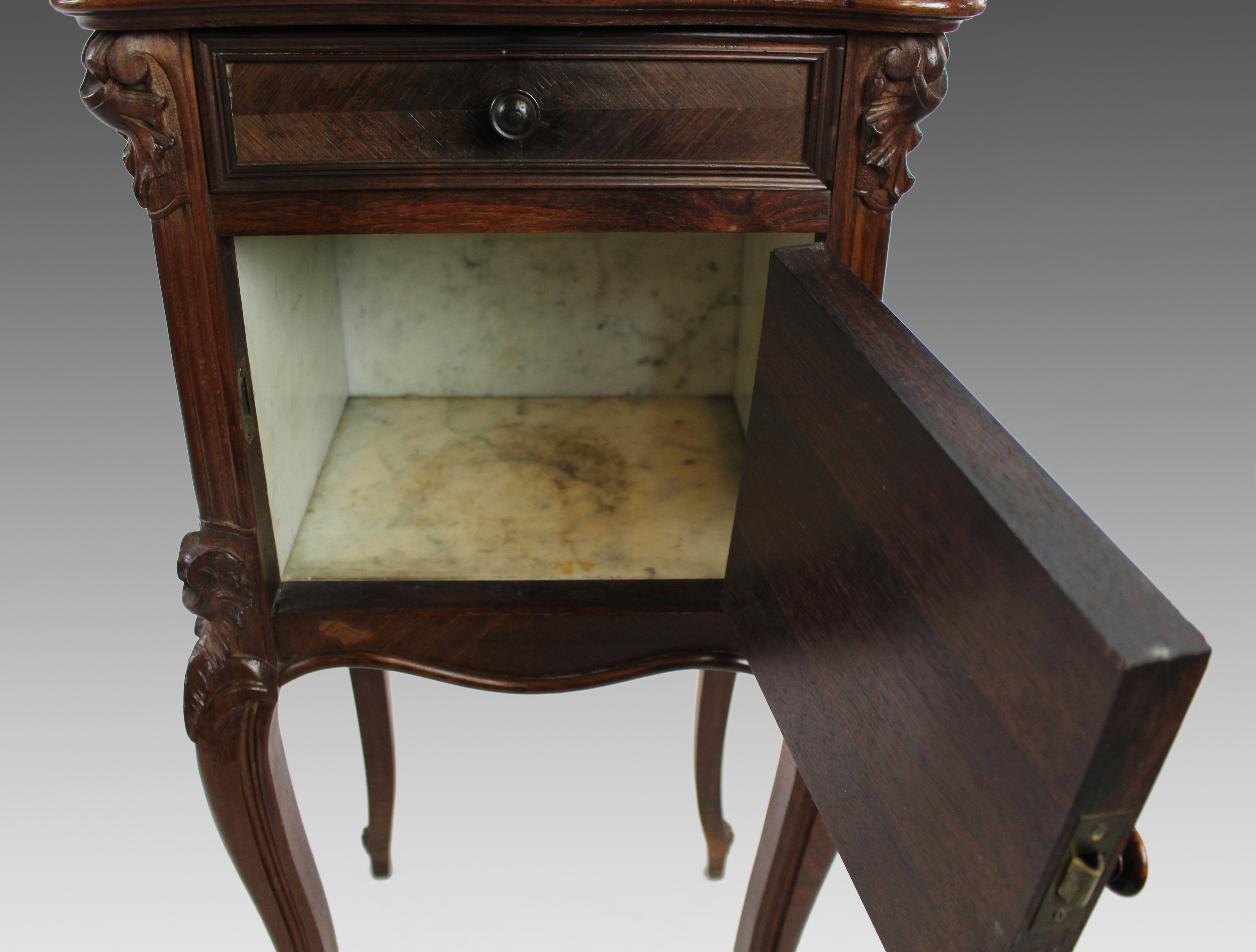 19th c. French Marble Topped Pot Cupboard - Image 7 of 7