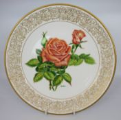 Boehm Rose Cabinet Plate