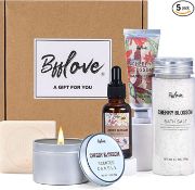 Bath Sets for Women Gifts, Cherry Blossom 5Pcs Spa Gift Set