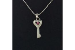 Women Giani Jewellery Crystal Heart Key Pendant with Swarovski Crystal