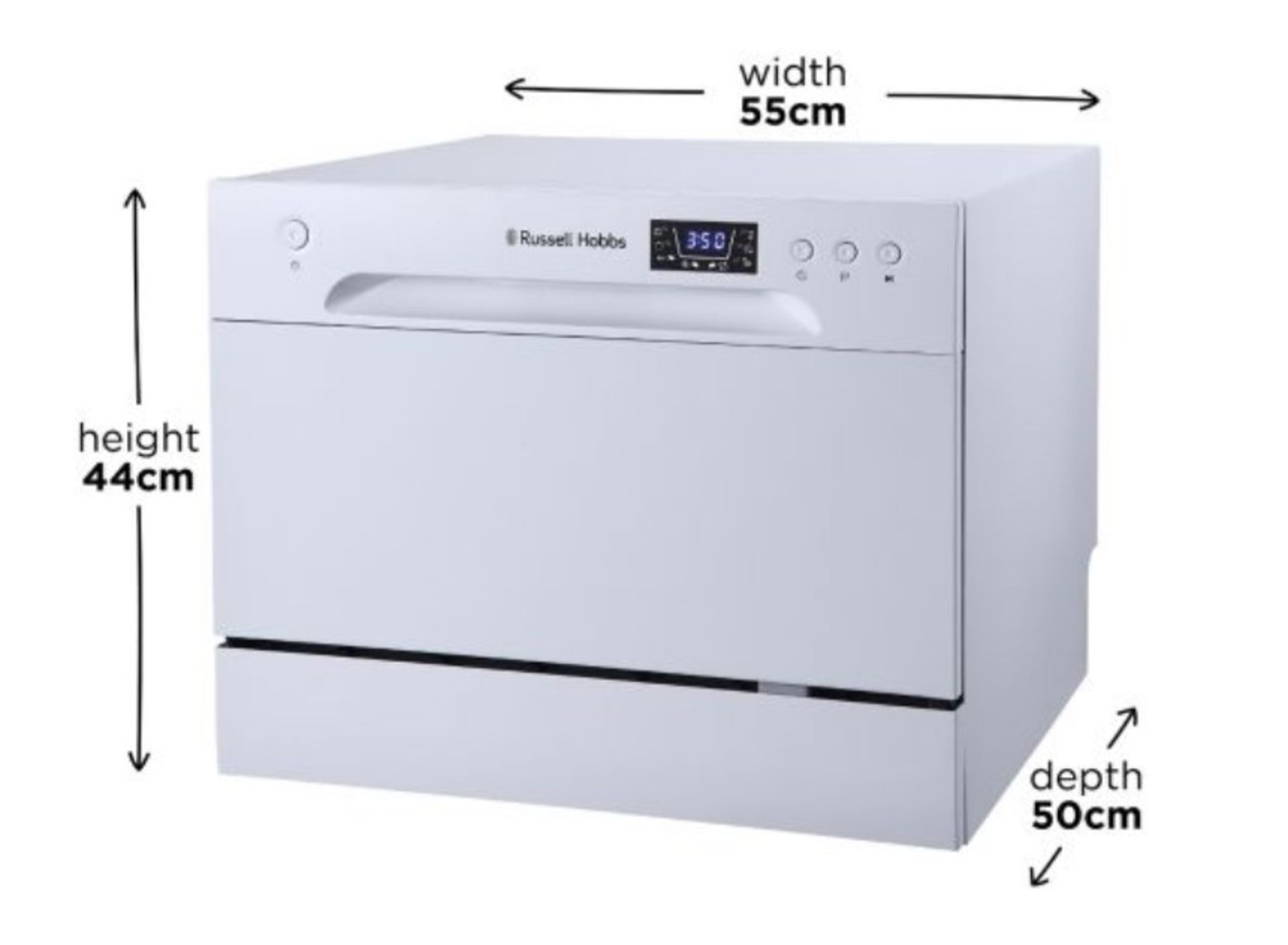 (11/6D) RRP £259.99. Russell Hobbs Table Top White Dishwasher RHTTDW6W. (H44x W55x D50cm). 6 Prog... - Image 7 of 16