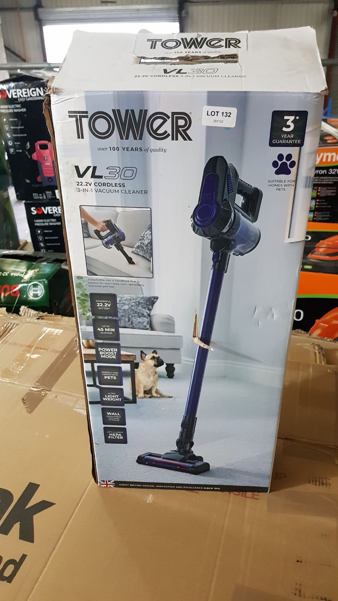 (132/Mez/P) RRP £89.99. Tower VL30 22.2V Cordless 3 In 1 Vacuum Cleaner. - Image 2 of 2