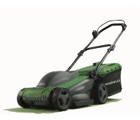 (140/Mez/P) RRP £119. Powerbase 37cm 1600W Electric Rotary Lawn Mower. Features A Powerful High T...