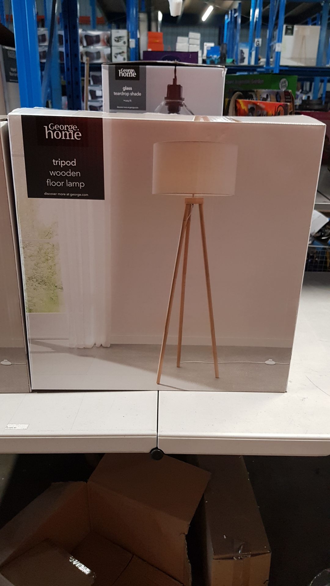 (77/6F) Lot RRP £104. 2x Cream Wooden Tripod Floor Lamp RRP £52 Each. - Image 6 of 6