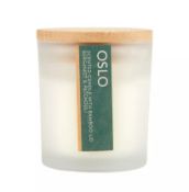 (187/7H) Lot RRP £90. 9x New Boxed Oslo Bergamot & Patchouli Candle With Bamboo Lid RRP £10 Each....