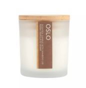 (178/7H) Lot RRP £90. 9x New Boxed Oslo Warm Vanilla & Cedar Candle With Bamboo Lid RRP £10 Each....