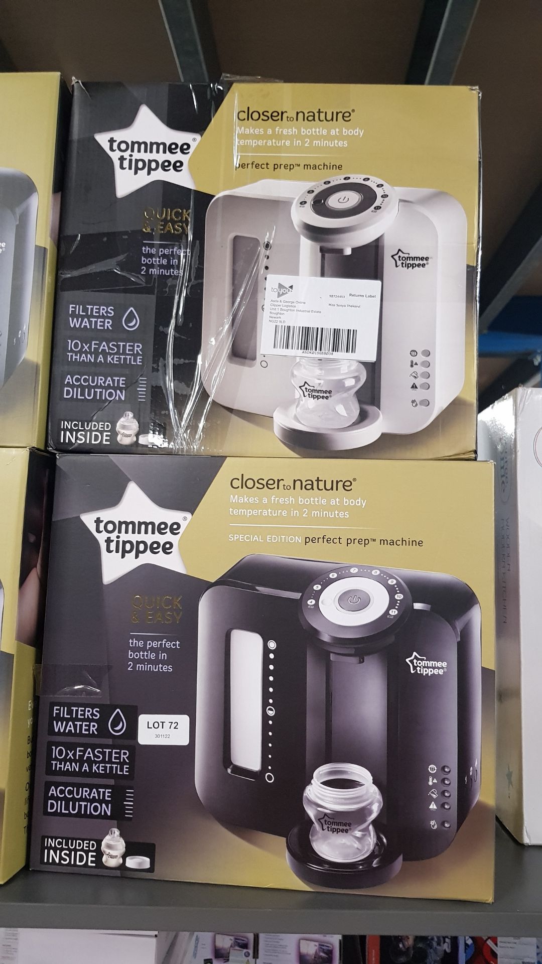 (72/6D) Lot RRP £198. 2x Tommee Tippee Closer To Nature Perfect Prep Machine (1x Special Edition... - Image 4 of 6