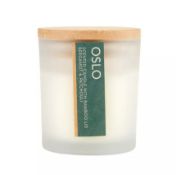 (184/7H) Lot RRP £90. 9x New Boxed Oslo Bergamot & Patchouli Candle With Bamboo Lid RRP £10 Each....