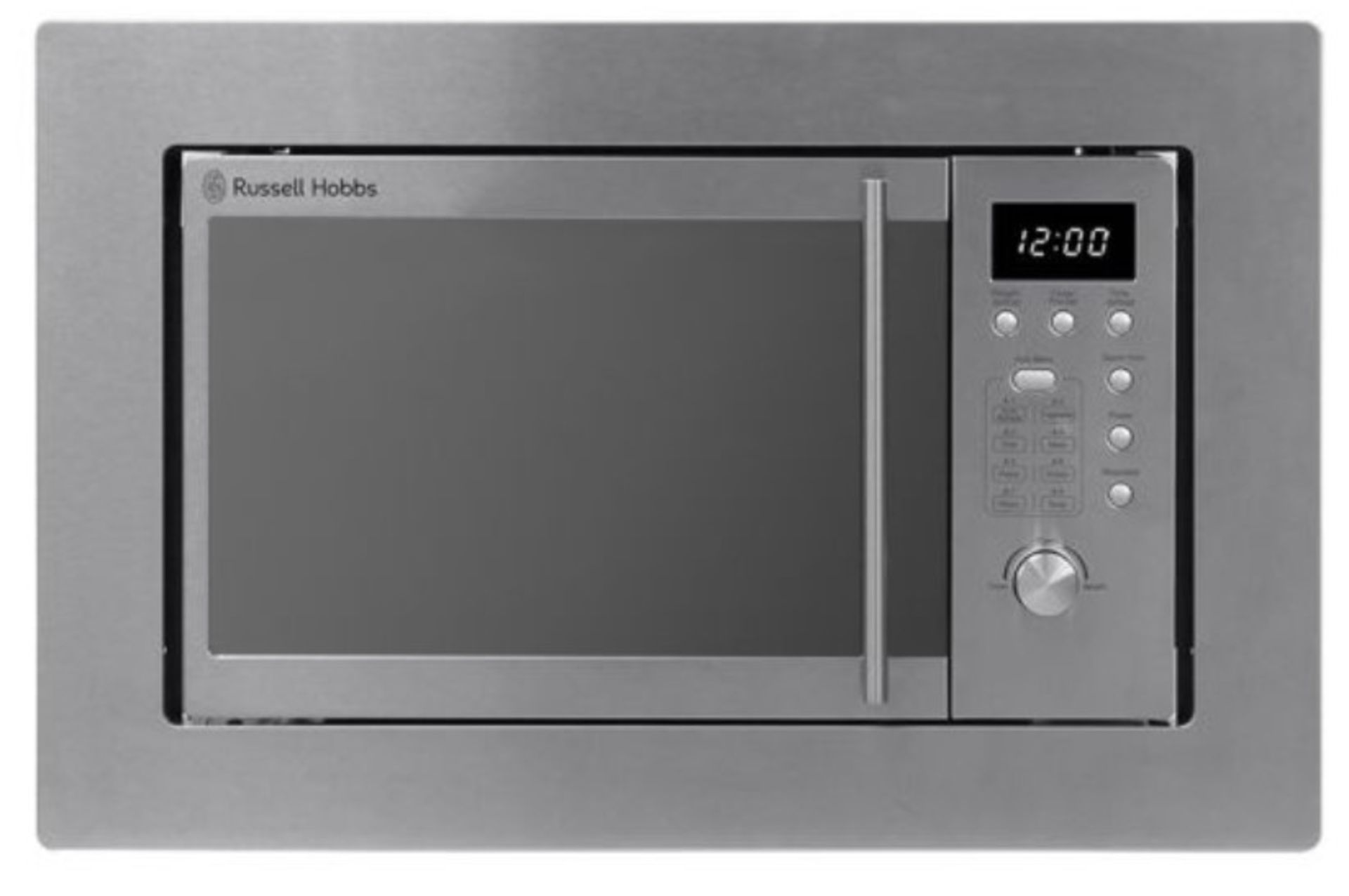 (8/6E) RRP £169.99. Russell Hobbs Built In Stainless Steel 20L 800W Digital Microwave RHBM2001. (...