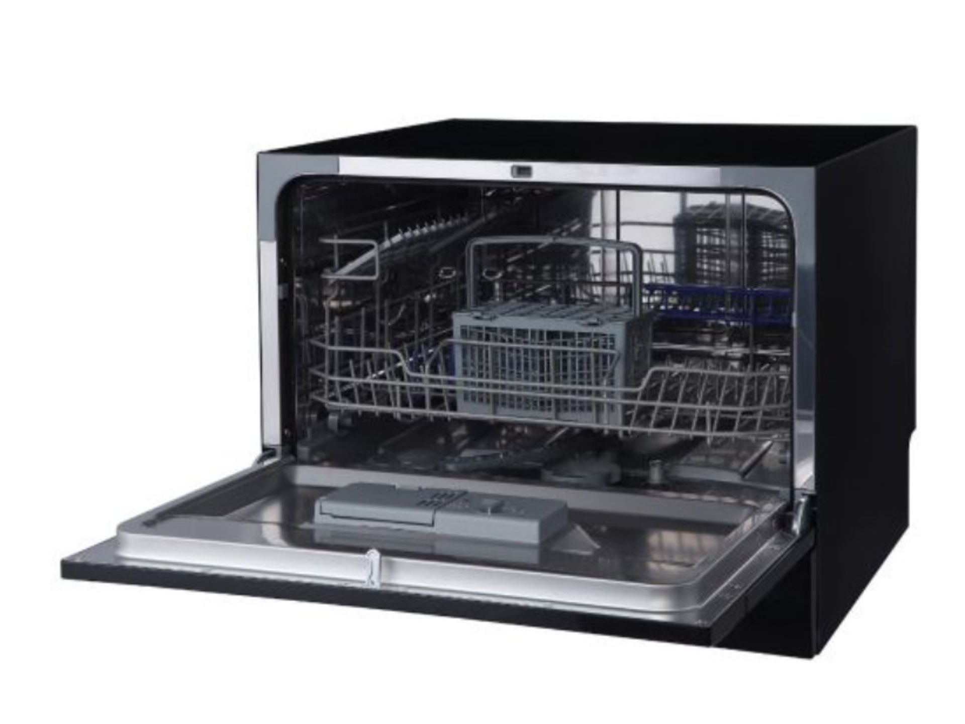 (6/6E) RRP £259.99. Russell Hobbs Table Top Black Dishwasher RHTTDW6B. (H44x W55x D50cm). 6 Progr... - Image 4 of 16