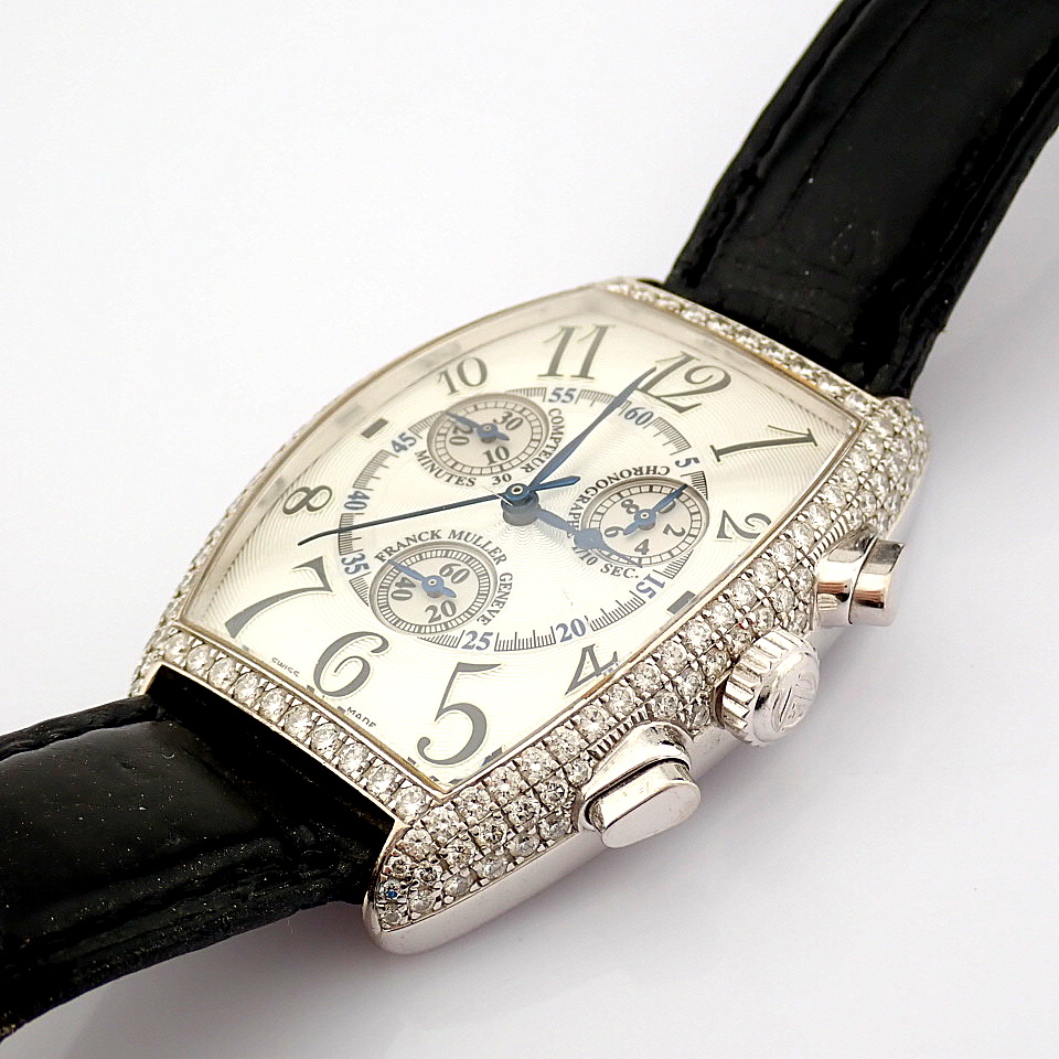 Franck Muller / Curvex Chronograph 18K Gold Factory Set Diamond - Unisex White gold Wrist Watch - Image 17 of 17