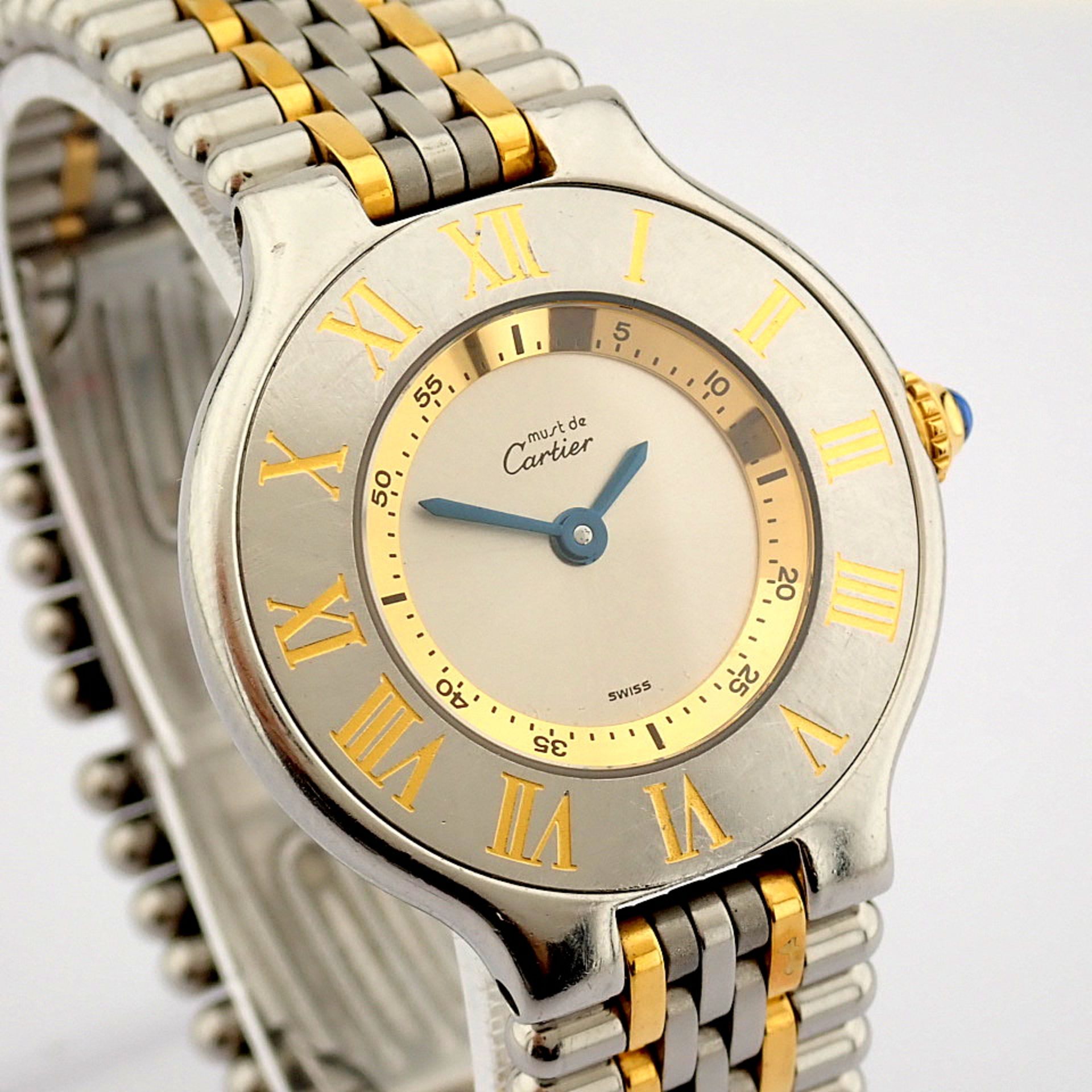 Cartier / Must de Cartier - Lady's Gold/Steel Wrist Watch - Image 8 of 10