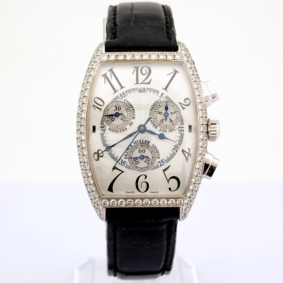 Franck Muller / Curvex Chronograph 18K Gold Factory Set Diamond - Unisex White gold Wrist Watch - Image 9 of 17