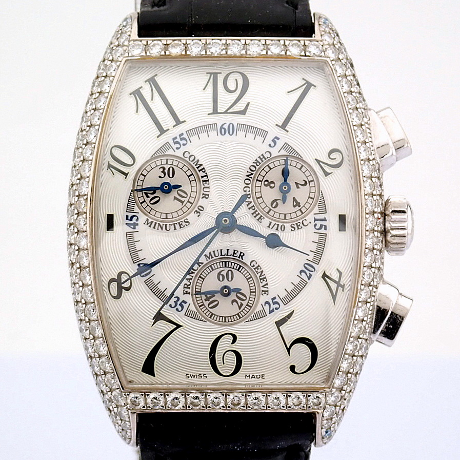Franck Muller / Curvex Chronograph 18K Gold Factory Set Diamond - Unisex White gold Wrist Watch