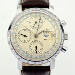 Eterna-Matic / Vintage Chronograph Automatic Day - Date - Gentlmen's Steel Wrist Watch