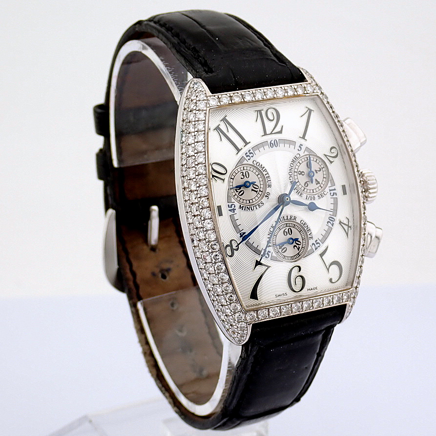 Franck Muller / Curvex Chronograph 18K Gold Factory Set Diamond - Unisex White gold Wrist Watch - Image 11 of 17