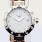 Longines / L5.175 Diamond Bezel, Diamond Case Brown Leather Strap - Lady's Steel Wrist Watch