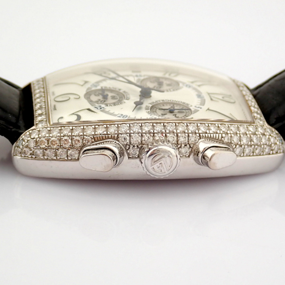 Franck Muller / Curvex Chronograph 18K Gold Factory Set Diamond - Unisex White gold Wrist Watch - Image 3 of 17