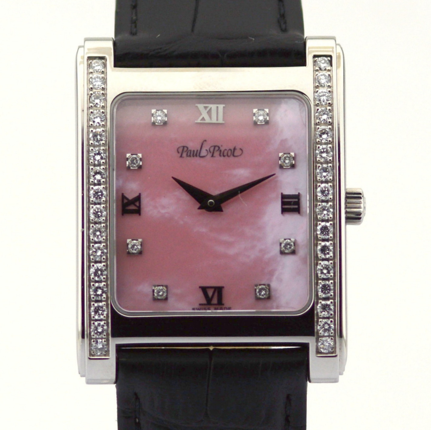 Paul Picot / 4079 Diamond Dial Diamond Case Mother of pearl - Lady's Steel Wrist Watch