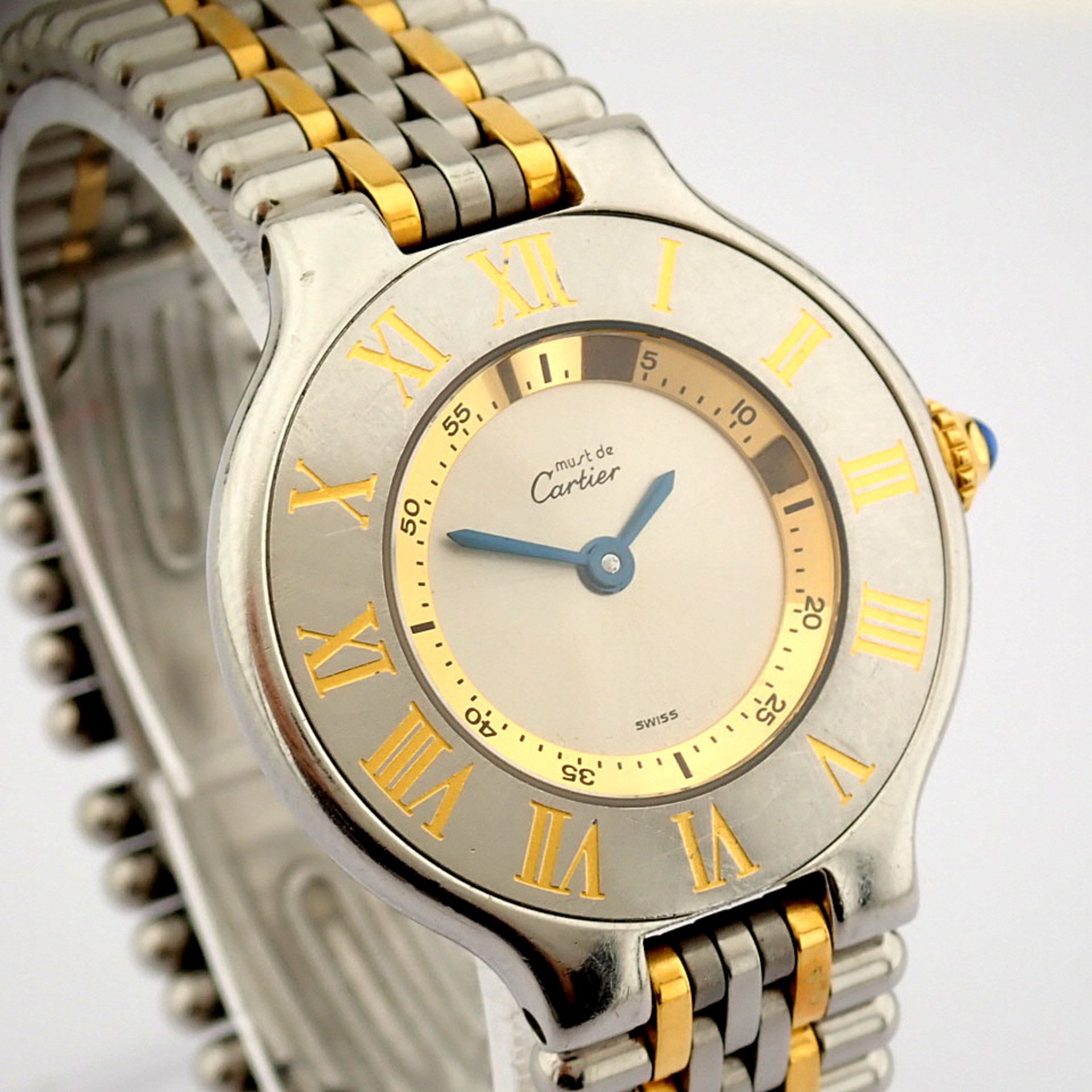 Cartier / Must de Cartier - Lady's Gold/Steel Wrist Watch - Image 7 of 10