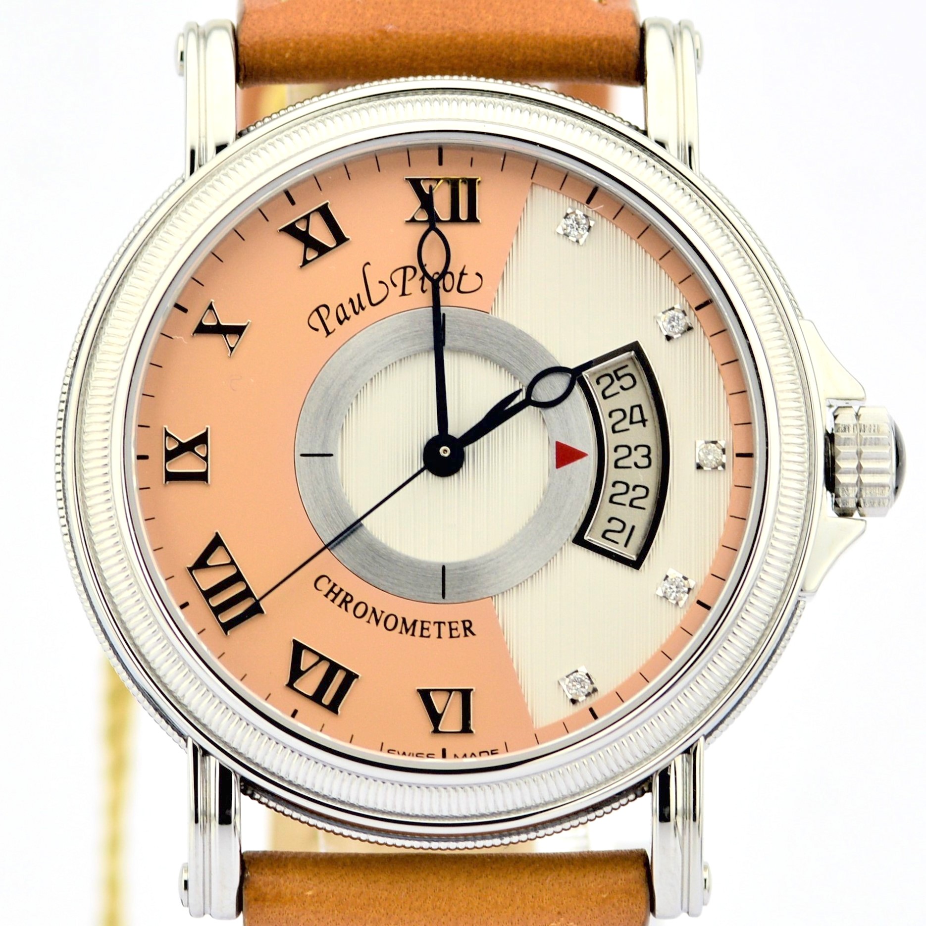 Paul Picot / 3351 SG Atelier Diamond (NEW) - Gentlmen's Steel Wrist Watch