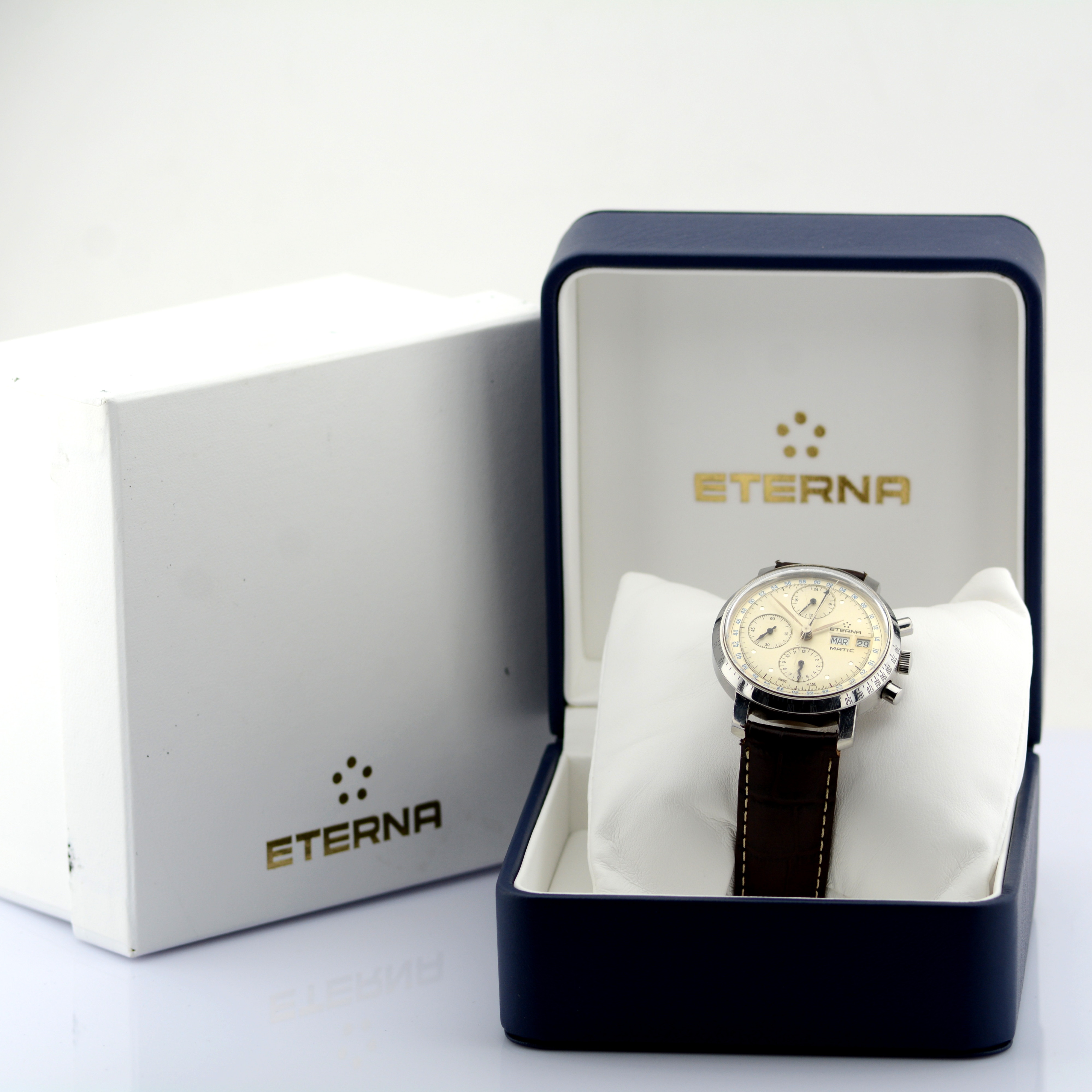 Eterna-Matic / Vintage Chronograph Automatic Day - Date - Gentlmen's Steel Wrist Watch - Image 6 of 11