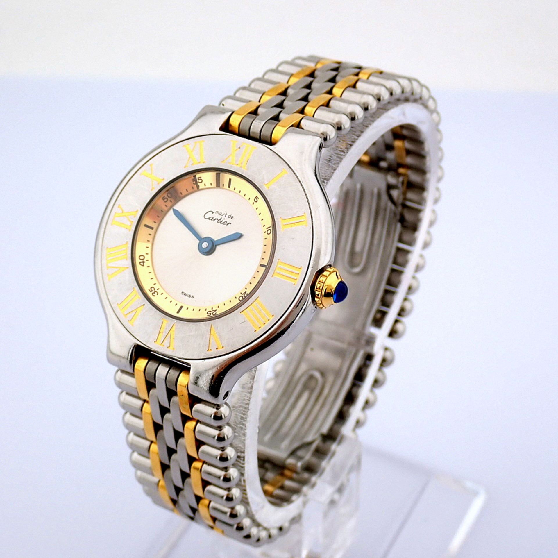 Cartier / Must de Cartier - Lady's Gold/Steel Wrist Watch - Image 4 of 10